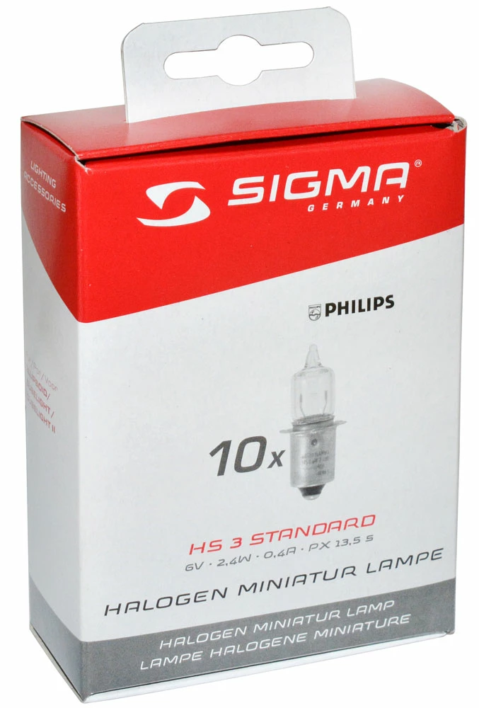 SIGMA HS-3 Ampoule De Rechange 2,4W/6V (10 Pièces) 3 SIGMA HS-3 Ampoule De Rechange 2,4W/6V (10 Pièces)